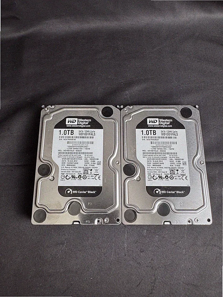 Lot of 3 WD Caviar Black 3.5" 1TB SATA 32MB 7.2K HDD Hard Drives WD1001FALS