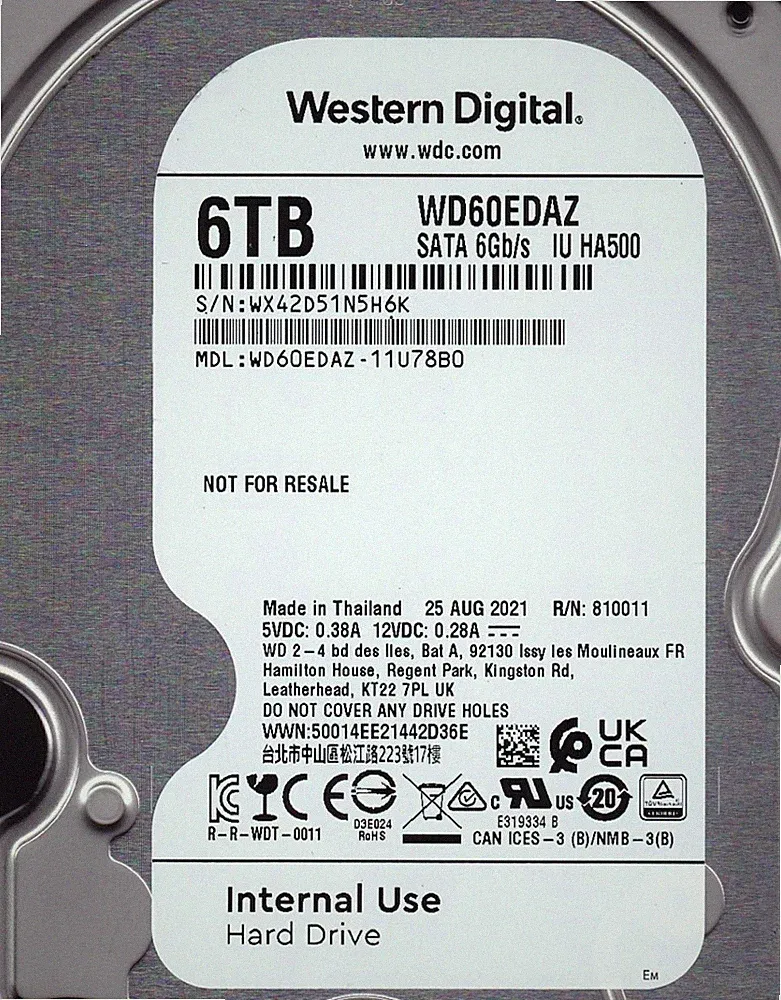 WD60EDAZ-11U78B0 6TB SATA 3.5" Western Digital hard drive