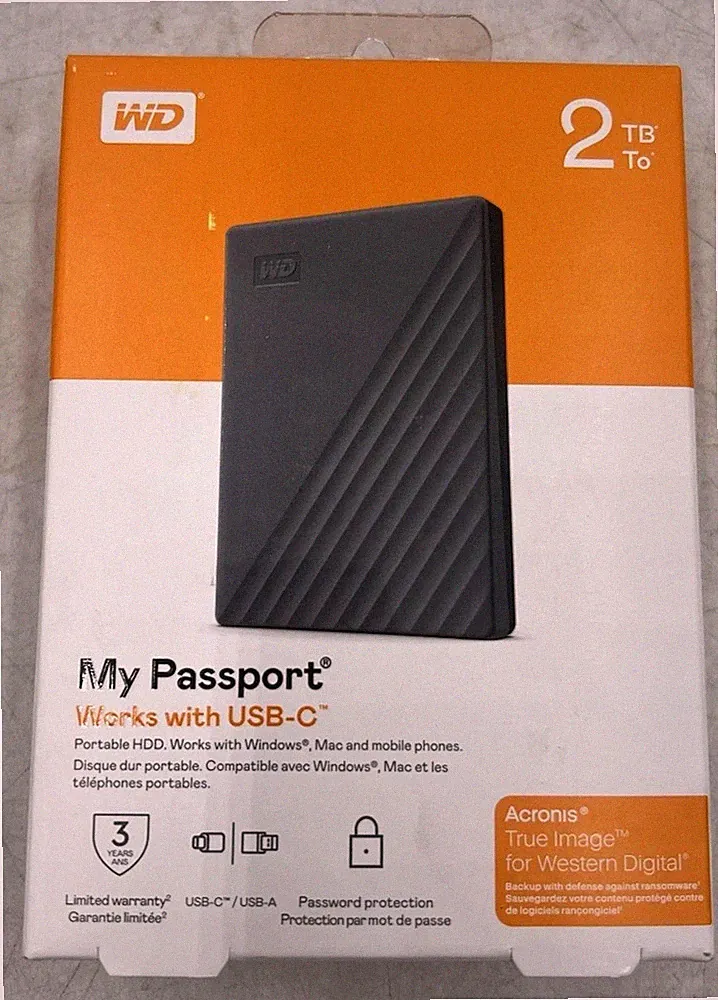 Western Digital 2TB WD My Passport Portable HDD Silicon Grey New In Box - SALE