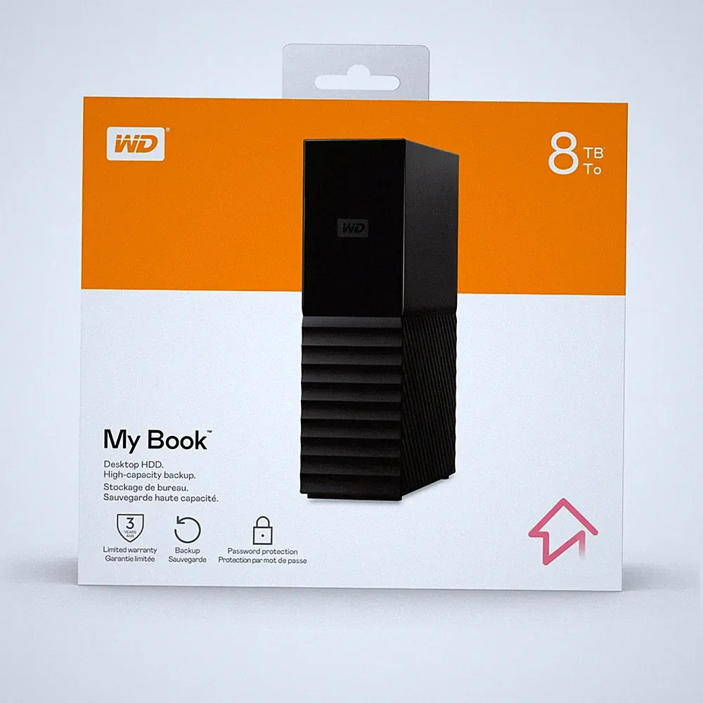 Western Digital - 8TB External Hard Drive, My Book HDD - WDBBGB0080HBK-NEWM