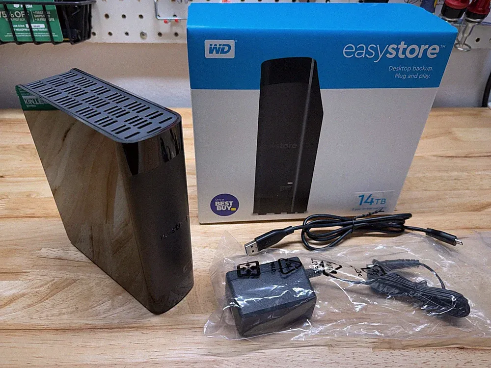 Western Digital Easystore 14TB 3.5" External USB Hard Drive (WDBAMA0140HBK)