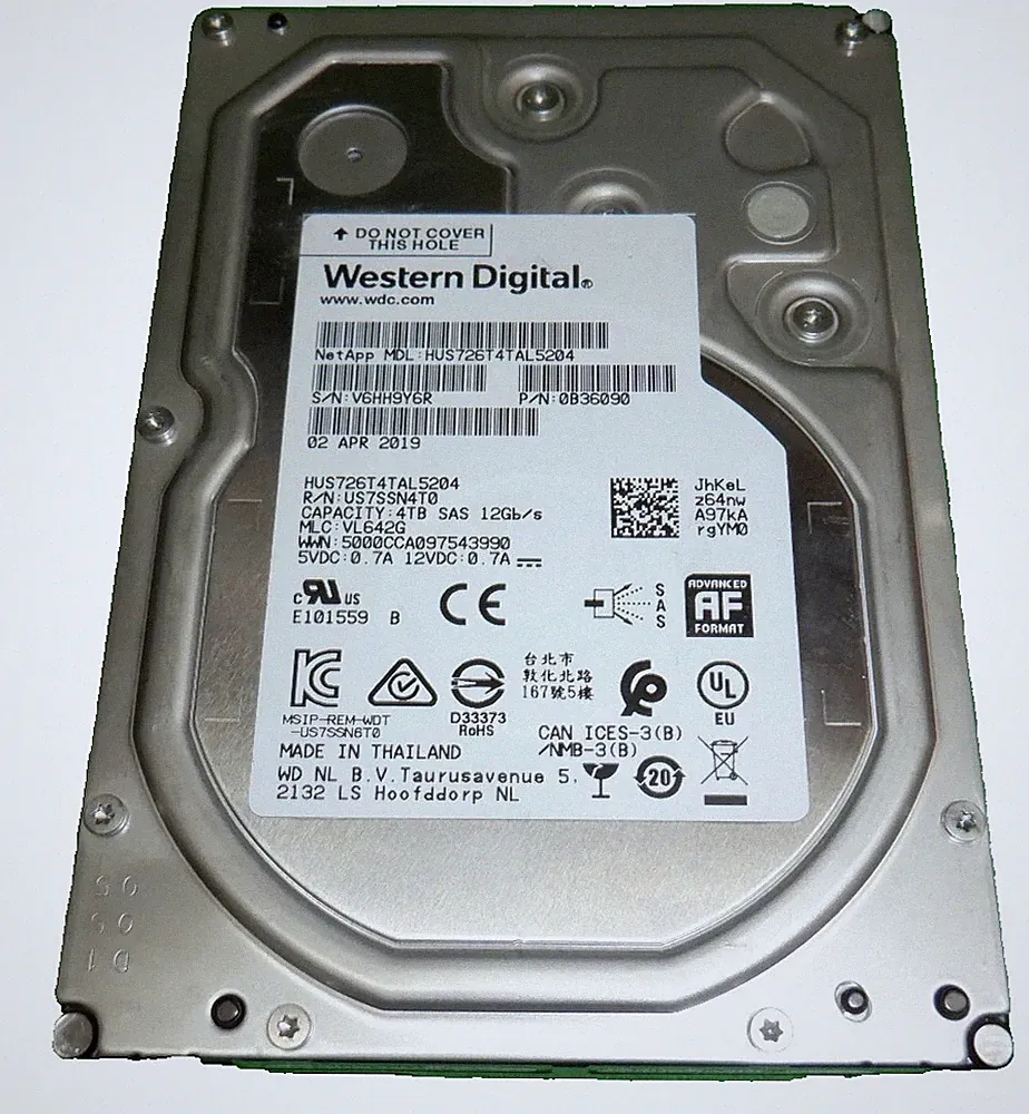 Western Digital HUS726T4TAL5204 4TB 7.2K 3.5" SAS 12G Enterprise Hard Drive