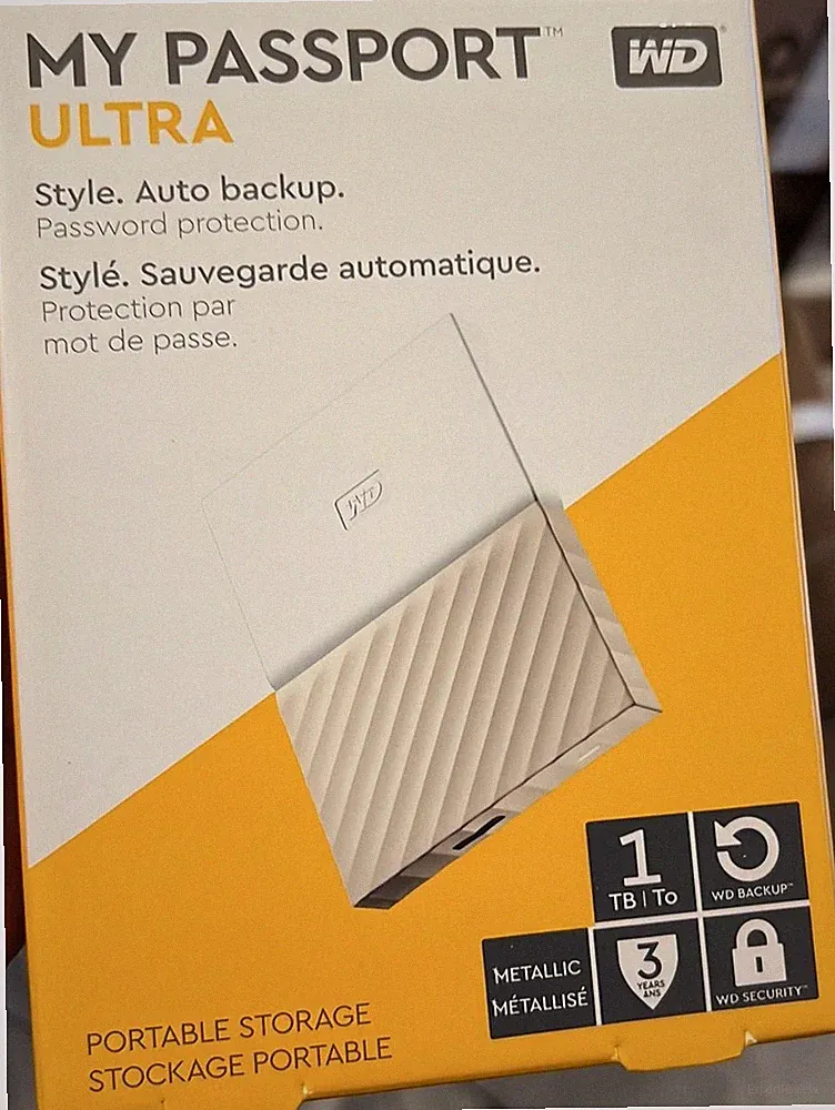 Western Digital My Passport Ultra 1TB External Portable Hard Drive Gold