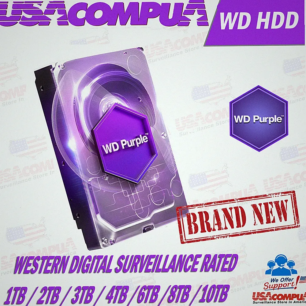 Western Digital Purple 2TB / 4TB / 6TB / 8TB SATA 6Gb/s 3.5"Hard Drive