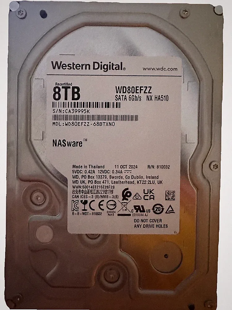 Western Digital Red Plus 8TB NAS Internal Hard Drive 3.5 SATA 6Gb/s WD80EFZZ
