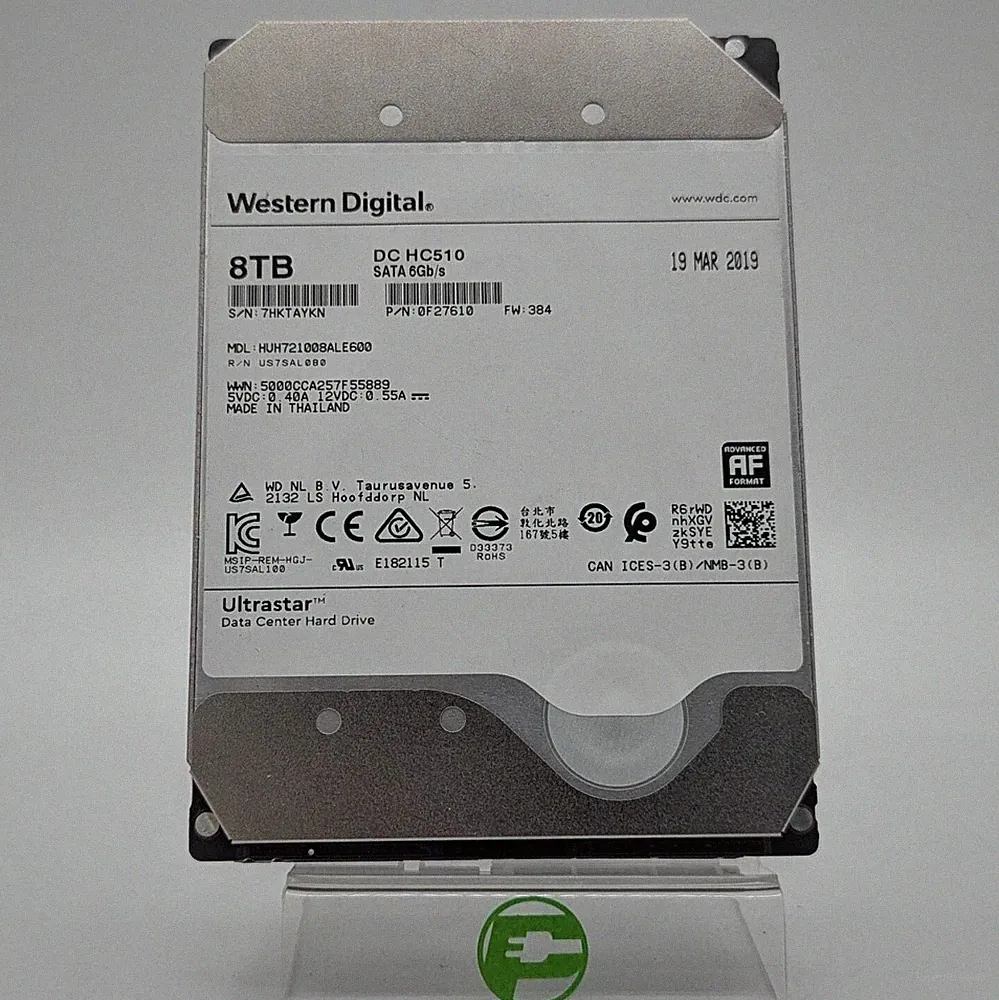 Western Digital WD 3.5" Ultrastar DC HC510 8TB SATA III 6Gbps HDD 0F27610