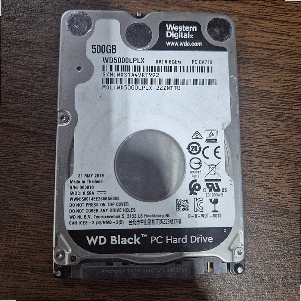 Western Digital WD Black WD5000LPLX 500 GB 2.5 in SATA III Hard Drive
