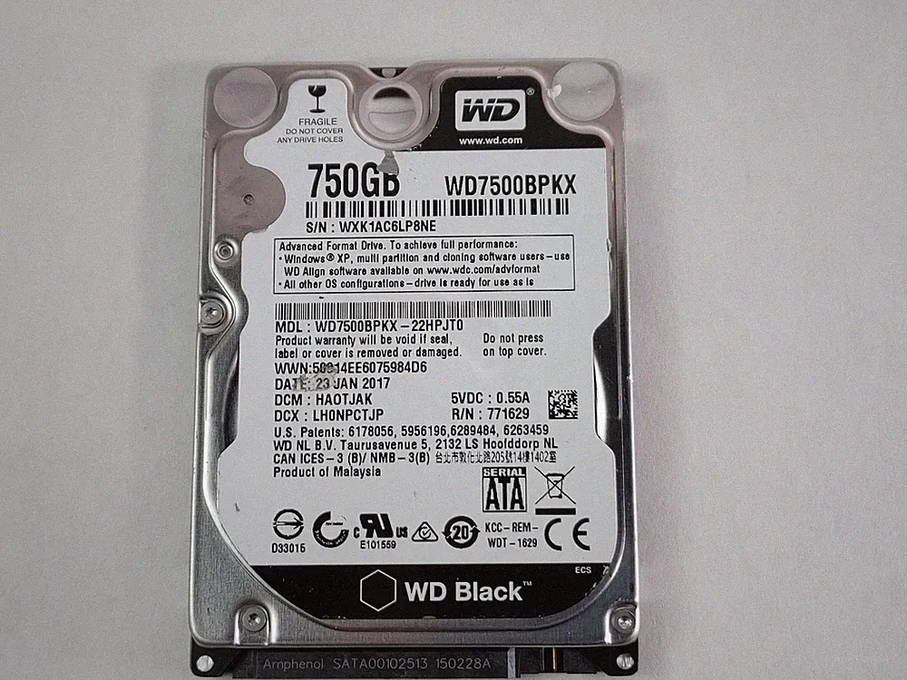Western Digital WD Black WD7500BPKX 750GB 2.5" SATA III Laptop Hard Drive