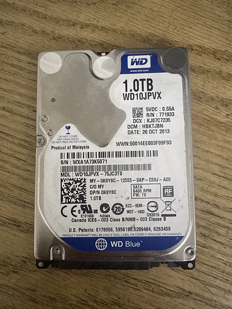 Western Digital WD10JPVX 1TB 5400RPM 6Gb/s 2.5" SATA LAPTOP Hard Drive