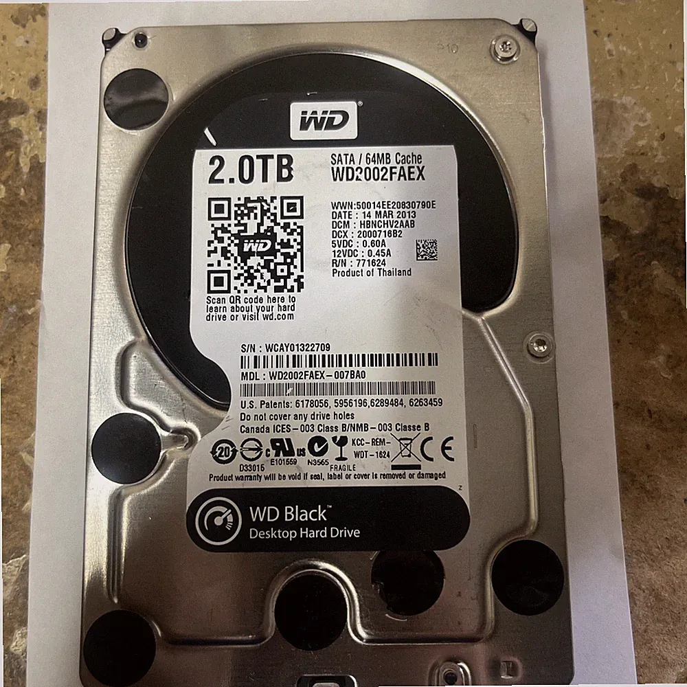 Western Digital WD2002FAEX-007BA0 2TB 3.5" SATA Black Hard Disk Drive Tested