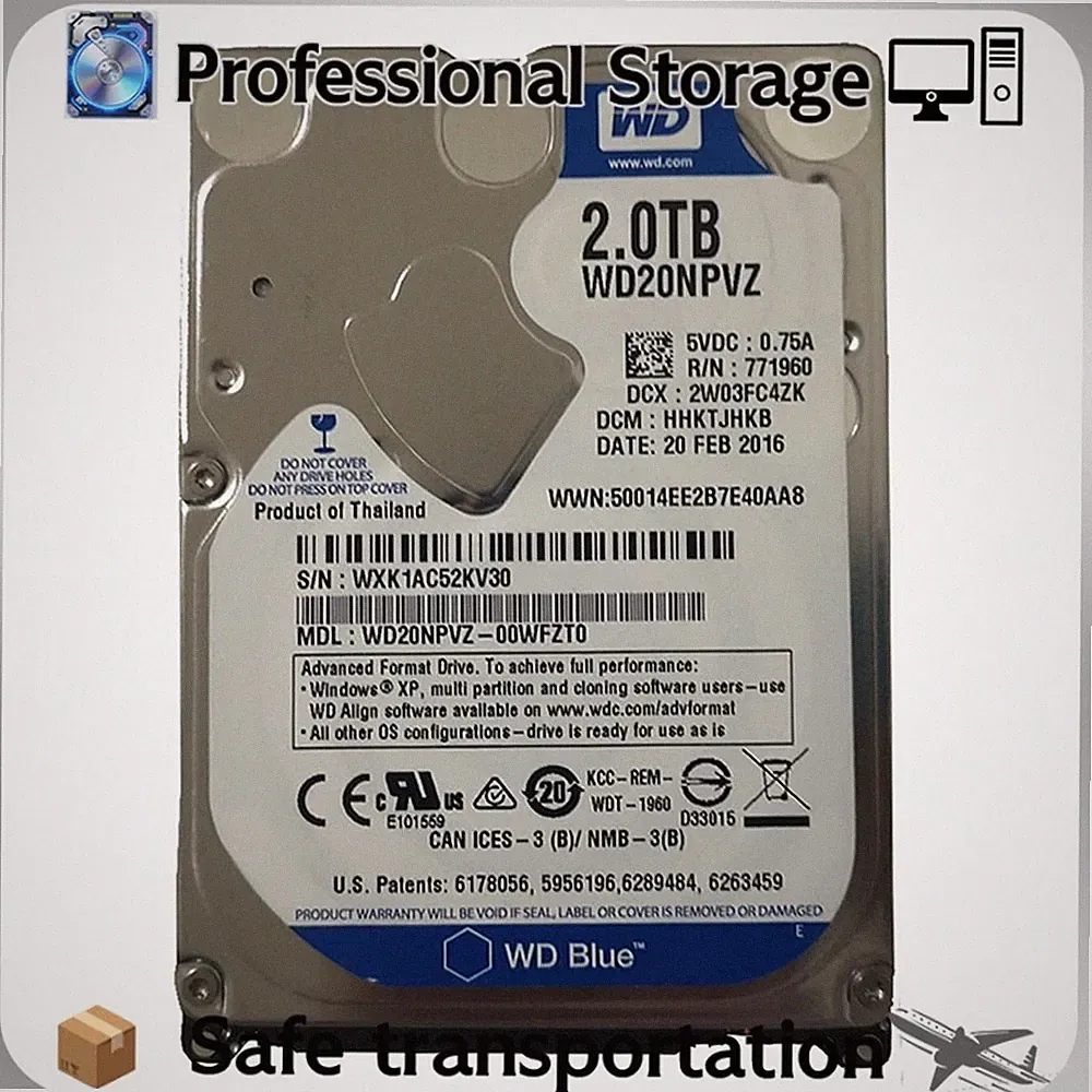 Western Digital WD20NPVZ 2TB 8MB 5400RPM SATA 2.5" Laptop HDD Hard Disk Drive