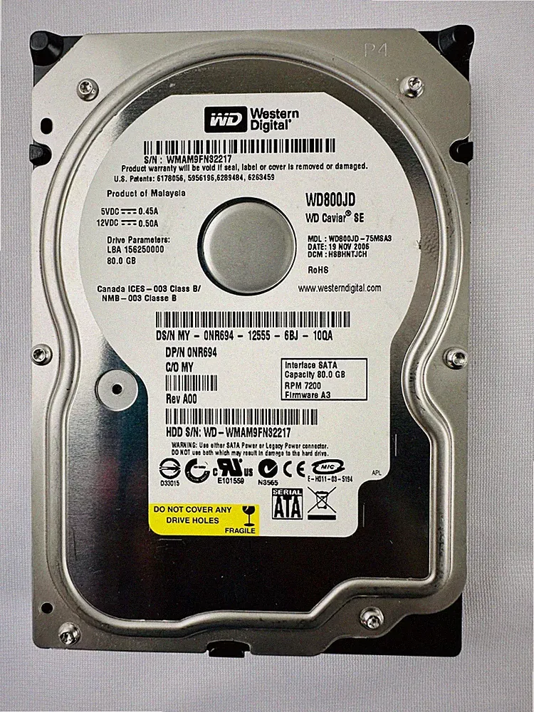 hard drive western digital wd800jd-75msa3